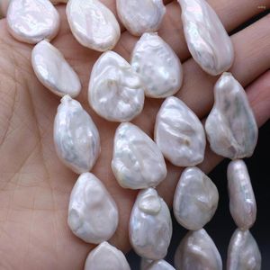 Catene Collana di perle d'acqua dolce naturale Barocco Lamiera piatta Perline a forma di goccia Per gioielli da donna Regalo per banchetti