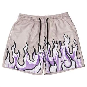 Designer Fashion brand flame shorts fitness Football and volleyball sports running quick-drying 3 Color basketball shorts Athletes like flame patterns summer M-3XL