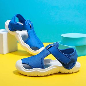 Sandaler 2022 barn sandaler för pojkar flickor sommar strandskor lätt stängd tet utomhus barn småbarn baby sko andas utomhus z0225
