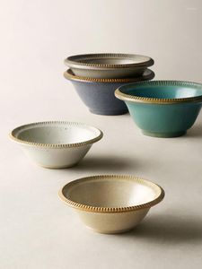 Skålar keramik 4,5 tum japan retro enkel stil 180 ml 400 ml stor kapacitet nudlar skål ins handgjorda tjock keramik