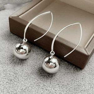 Charm MEETSOFT 925 Sterling Silver Round Ball Mirror Drop Dangle Earring Hook for Women Exaggerate Korea Style Fine Jewelry Accessory G230225