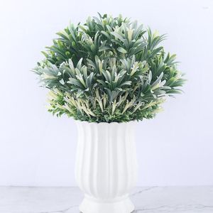 Decorative Flowers Mini Artificial Plastic Lily Water Plants Fake Leaves Bunch Waterweed Green Garden Decoration Home For Bouquet