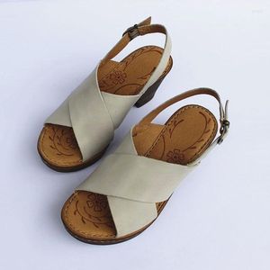 Sandals Women's Shoes High-heeled Summer Platform Genuine Leather Wedge Woman Pumps