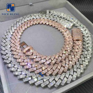 Banete cheia de bronze de 18 mm CZ jóias finas de bronze gelo de colar cubano Hip Hop Chain Link Chain