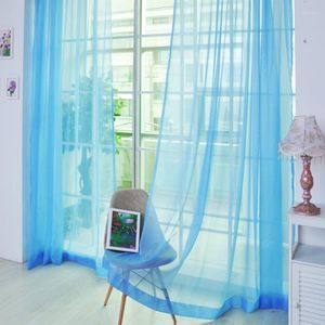 Gardin 2st moderna tyllfönster gardiner för vardagsrum sovrum kök valanser draperar fast färg transparent voile