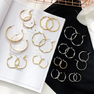 Orecchini a cerchio DAVINI Statement Big For Women Female Gold Silver Color Circle Ear Ring Gift MG08