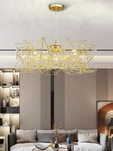 Anhängerlampen Nordischer industrieller Stil Luxus Esszimmer Kronleuchter Einfaches Persönlichkeit Design Kreatives Edelstahl Schlafzimmer