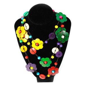 Pendant Necklaces Fashion Ethnic Style Flower Chain Female Necklace Bohemia Hand-Woven Coconut Shell Clothing Hanging Accessories