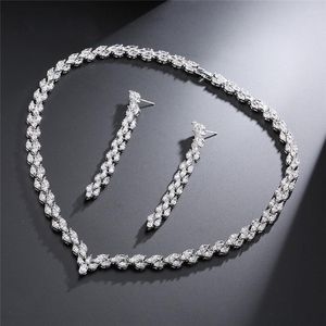 Necklace Earrings Set Fashion Korean Version Of The Classic Simple Jewelry Wedding Bridal Party