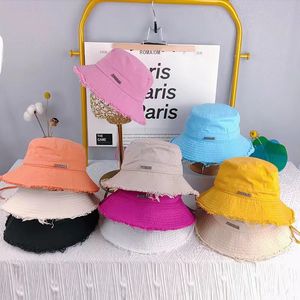 Chapéu em forma de designer de balde para mulheres boné desfiado casquette bob aba larga chapéus de verão pescador baldes de praia