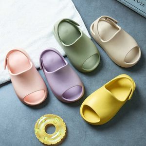 Sandals Toddler Baby Boys Girls Opentoed Sandals Solid Color Softsoled Nonslip Slide Sandals Children's Casual Slippers Z0225