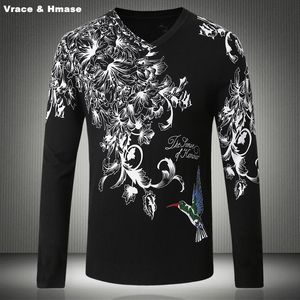 Maglioni da uomo Stile cinese Fiori Modello di uccello Stampa Moda Maglione casual Autunno Inverno 2023 Qualità Uomo Nero Bianco M-4XL Uomo