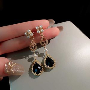 Charm New Bohemian Vintage Crystals Dangle Drop Earrings Hanging Pearls Fine Rhinestone Jewelry Accessories For Women G230225