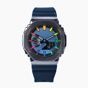 Original shock watch Unisex 2100 Sports Digital Quartz Watch LED Detachable Assembly World Time Alloy Dial GM Oak Series with original box