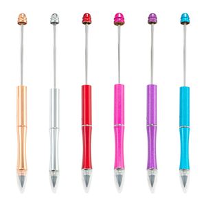 Einzigartiger tintenloser ewiger Perlenstift aus Metall Novedades 2 mm Blankostange DIY Perlen handgefertigter unendlicher Druckbleistift löschbare Perlenstifte mit Radiergummi