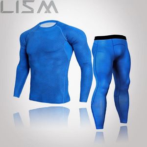 Men's Thermal Underwear Camouflage Tracksuit Men Rashgarda MMA Long Sleevets T-Shirt Compression Suit Fitness Shirt Slim Joggers