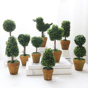 장식용 꽃 화환 인공 정원 잔디 결혼식 배열 Buxus balls boxus topiary 풍경 가짜 나무 냄비 식물