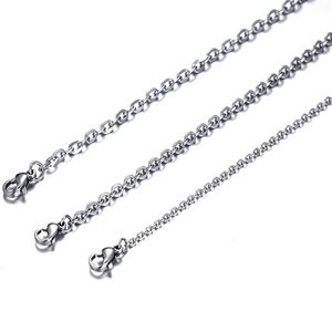 100pcs Lot Fashion Women's Whole in Bulk Silver Stainless Steel Welding Strong Thin Rolo O Link Necklace Chain 2mm 3mm w292n