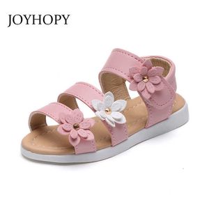 Sandálias de verão estilo infantil sandálias meninas princesas lindas sapatos de flores crianças sandálias planas meninas sapatos romanos z0225