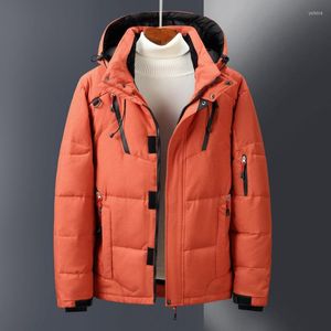 Men's Down Brand White Duck Jacket Warm Hooded Thick Puffer Coat Male Casual Quality Overcoat Thermal Winter Parka Men