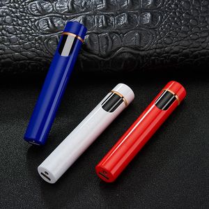 Colorful Windproof USB Cyclic Charging Lighter Cylindrical Pen Type Portable Innovative Design Touch Sensing Herb Cigarette Tobacco Smoking Holder DHL