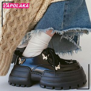 Klänningskor design lolita gotiska skor kvinna plattform college stil pu läder pumpar kvinnor punk mary janes klackar enhetliga skor 230225