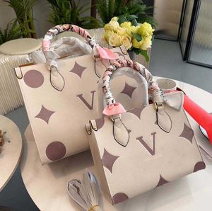 Womens Shopping Bags Luxury Designer Handbags Totes Fashion Letter Flower Shoulder Bag Big Capacity 25cm 34cm Medium Large Cluth bags