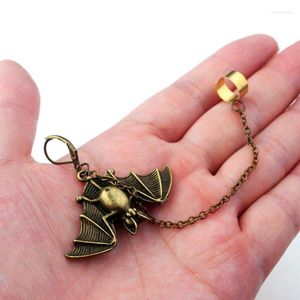 Backs Earrings Gothic Evil Bat Ear Cuffs For Women Punk Magic Pentagram Insect Single Clip Retro Halloween Jewelry Wholesale VGE134