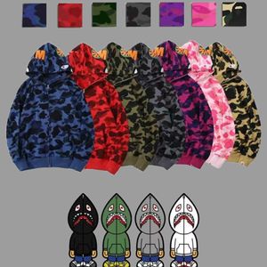 2021 Shark Designer Sweat ￠ capuche Mentide pour hommes Camouflage Jogger Jogger Zipper Japonais Fashion Sports V￪tons Sweats Sweatshirt Capinage