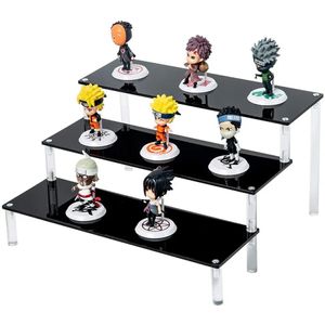 decoration clear 3 layers acrylic dessert cookie step display holder toy dolls display stand imake622