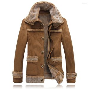 Men's Jackets Men's Jacket Fur Coat Suede Large Size Lapel Winter Warmth Zipper Outerwear Overcoat Fashion Male Cardigan Tops Chaquetas