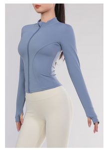 Yoga Jacket Outfit for Women Tight Gym Clothes Long Sleeve Running Quick Dry Training Sports Coat Top