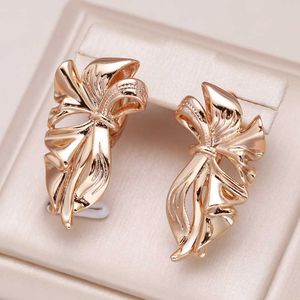 Charme Kinel Neue Trend 585 Rose Gold Farbe Metall Lange Tropfen Ohrringe Frauen Vintage Mode Schmuck Geometrische Blume Hohl Ohrringe 2022 G230225