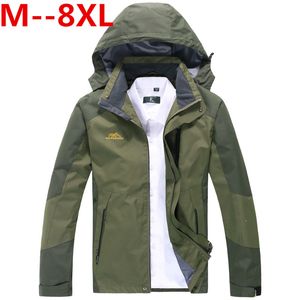 Men's Jackets 8XL Plus 5XL 10XL 4XL Waterproof Spring Hooded Coats Men Women Outerwear Army Solid Casual Brand Male ClothingMen's