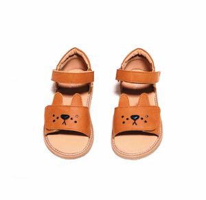 Sandaler Summer äkta läderpojkar Sandaler Kartonger Bear Lion Rabbit Toe Girl's Fashion Shoes For Party Children's Beach Shoes 6t Z0225