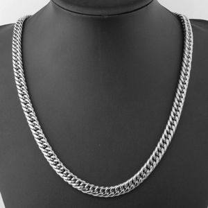 Chains 9mm Never Fades 316L Stainless Steel Silver Jewelry Cuban Curb Chain Mens Womens Necklace Or Bracelet 1PCS 7-40" Christmas Gift