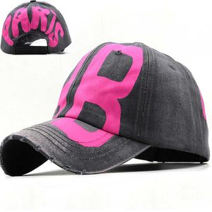 Ball Caps bb letter trucker hats Adult women casual cotton sports hats Adjustable soft distressed Baseball cap Men Street hip hop cap