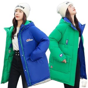 Women s Jackets Wear Both Sides Down Cotton Girl Winter Style Thicken Student Fashion Cotton Padded Jacket Warm Women Coat 230225