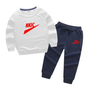 Neue Baby Jungen Mädchen Kleidung Frühling Herbst Set Print Langarm Sweatshirt mit Elastischer Taille Jogginghose 2PC