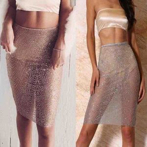 Wholesale Womens Clothing Nightclub Sexy Skirts Hollow Out See Through High