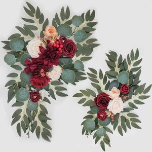 Decorative Flowers 2pcs Artificial Vine Hanging Christmas Garland Romantic Wedding Party Garden Arch Pography Fake Plants Wall Decor