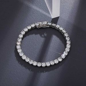 Designer Jewelry Hotsale Luxury jewelry gold plated women men iced out jewelry sparkle 4.0mm moissanite tennis chain bracelet