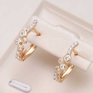 Charme Kinel Neue Trendy 585 Rose Gold Farbe Tropfen Ohrringe Für Frauen Vintage Hochzeit Schmuck Luxus Natürlichen Zirkon Feine Englisch ohrringe G230225