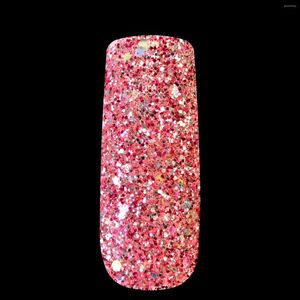 Nagel glitter rosa konstverktyg akryl pulver damm hexagon mix polska dekor verktyg 255