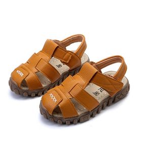 Sandals Kids Little Boys White Black Brown Beach Sandals For 1 2 3 4 5 6 7 8 9 10 11 12 Years Old School Leather Rome Sandals Shoes New Z0225