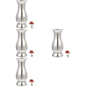 Vasen 4 Stück Blumenvase Edelstahlhalter für Zuhause Hochzeit Tischdekoration