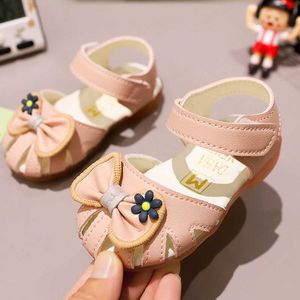 Sandaler Baby Toddler Sandaler Kids Girls Sandaler Soft Bottom Baby Shoes Barn Spädbarn Princess Flower Girls Sandaler Z0225