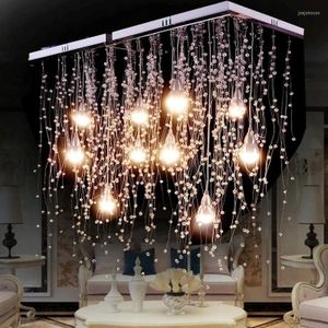 Lampes suspendues plafonniers en cristal éclairage intérieur LED moderne G4 météore pluie pour salon/salle à manger décoration de la maison