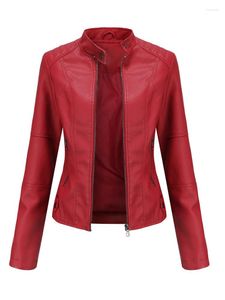 Jaquetas femininas femininas plus size 4xl Faux Leather Motorcycle Jacket Zipper Zip