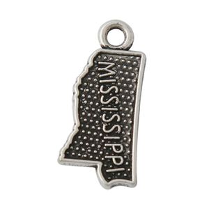 Trendy Alloy Map Charms Vintage American State Mississippi Map Alloy Charms Whole AAC800163x